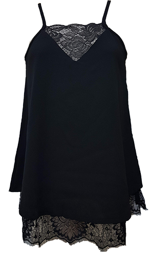 Ex Chainstore Black Lace Vest, £2.00pp, RRP £19.99